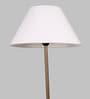 Minimilistic White Cloth Shade Shelf Floor Lamp With Iron & Glass Base