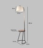 Vigo White Cloth Shade Shelf Floor Lamp With Iron Base