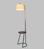 Vigo White Cloth Shade Shelf Floor Lamp With Iron Base