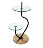 Minimilistic White Cloth Shade Shelf Floor Lamp With Iron & Glass Base