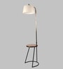 Vigo White Cloth Shade Shelf Floor Lamp With Iron Base