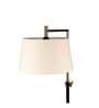 Gilford White Cloth Shade Shelf Floor Lamp With Iron & Glass Base