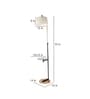 Gilford White Cloth Shade Shelf Floor Lamp With Iron & Glass Base
