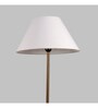 Wave White Cloth Shade Shelf Floor Lamp With Wood & Iron Base