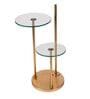 White Iron & Cloth Shade Floor Lamp With Brass Base