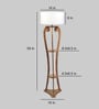 Venus White Cloth Shade Shelf Floor Lamp With Mango wood Base
