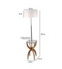 Gatsby White Cloth Shade Shelf Floor Lamp With Glass & Wood Base