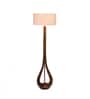 White Cloth Shade Club Floor Lamp With Mango wood Base