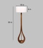White Cloth Shade Club Floor Lamp With Mango wood Base