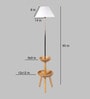 White Iron & Cloth Shade Floor Lamp with Natural Base