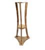 Venus White Cloth Shade Shelf Floor Lamp With Mango wood Base