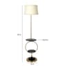 White Iron & Cloth Shade Shelf Floor Lamp With Iron Base