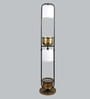 Hubert White Metal and Fabric Shade Shelf Floor Lamp With Metal Base