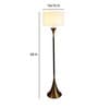 White Metal and Fabric Shade Club Floor Lamp With Metal Base