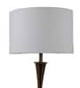 White Iron & Cloth Shade Table Lamp With Brass Base