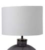 Fergal White Metal and Fabric Shade Night Lamp With Glass Base