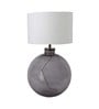Fergal White Metal and Fabric Shade Night Lamp With Glass Base