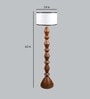 White Iron & Cloth Shade Floor Lamp with Brown Base
