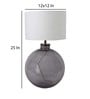 Fergal White Metal and Fabric Shade Night Lamp With Glass Base