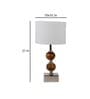 White Iron & Cloth Shade Table Lamp with Natural Base