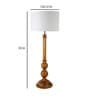 White Iron & Cloth Shade Table Lamp with Natural Base