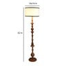 Madison White Metal and Fabric Shade Club Floor Lamp With Wood Base