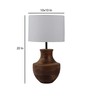 White Iron & Cloth Shade Table Lamp With Natural Base