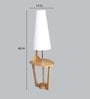 White Iron & Cloth Shade Floor Lamp With Natural Base