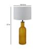 White Iron & Cloth Shade Table Lamp with Orange Base