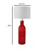White Iron & Cloth Shade Table Lamp With Red Base