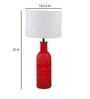 White Iron & Cloth Shade Table Lamp with Red Base