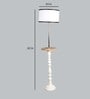 White Iron & Cloth Shade Floor Lamp With White Base