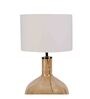 White Iron & Cloth Shade Tablel Lamp With Gold Base