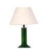 White Iron & Cloth Shade Tablel Lamp with Green Base