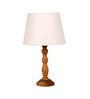 Lolita White Cloth Shade Night Lamp With Mango wood Base
