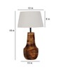 White Iron & Cloth Shade Tablel Lamp with Natural Base