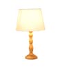 Lolita White Cloth Shade Night Lamp With Mango wood Base