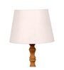 Lolita White Cloth Shade Night Lamp With Mango wood Base