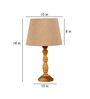 White Iron & Cloth Shade Tablel Lamp with Natural Base