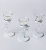Floral Set of 3 White Iron Table Tea Light Holder