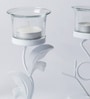 Floral Set of 3 White Iron Table Tea Light Holder