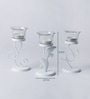 Floral Set of 3 White Iron Table Tea Light Holder