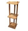 Damien White Cloth Shade Shelf Floor Lamp With Mango wood Base