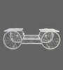 White Iron Hand Cart Shaped Planter Stand