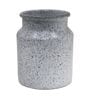 White Iron Metal Speckle Finish Flower vase (6.39 inch)