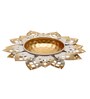 Gold & White Flower Cut Urli