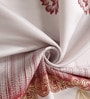 White Jacquard Floral Light Filtering Eyelet 7 Feet Door Curtain