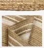 White Jute 3 Ft Round Carpet with Pompoms