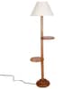 White Jute Conical Wooden Floor Lamp