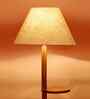 White Jute Conical Wooden Floor Lamp